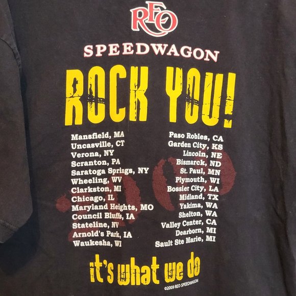 REO Speed Wagon 2009 Rock You Concert Shirt Black Size XL Bayside Heavy Weight - Picture 5 of 8